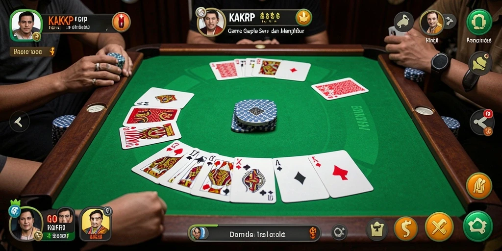 Screenshot gameplay KAKRP yang menunjukkan keseruan permainan Gaple.