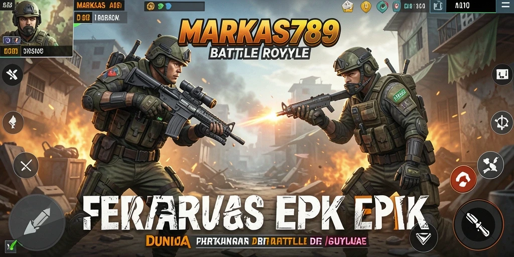Tampilan intens dari gameplay <strong>MARKAS789</strong> yang penuh aksi di medan perang.