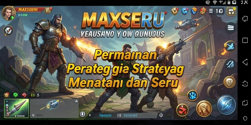 Screenshot gameplay MAXSERU menampilkan aksi strategi seru dan mendebarkan.