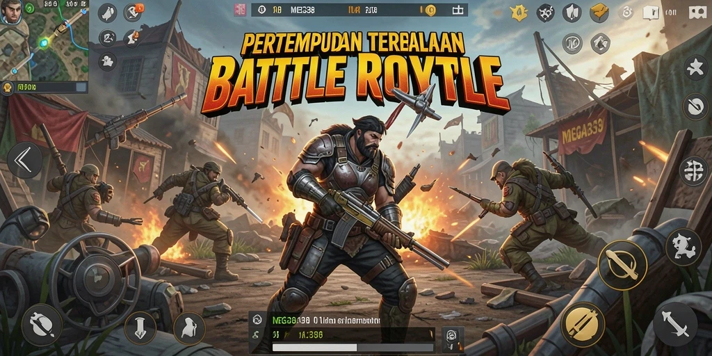 Tampilan gameplay MEGA338 yang menegangkan dalam pertempuran Battle Royale.