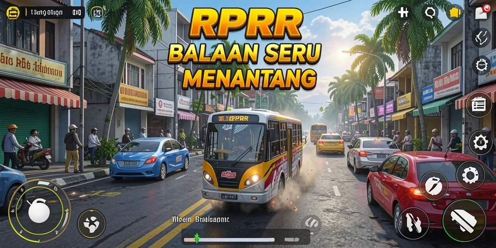 Gameplay seru dari RPRR saat balapan di trek menantang.