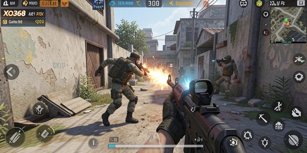 Screenshot gameplay menampilkan aksi menembak yang mendebarkan.